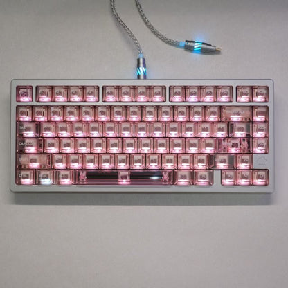Popkeys Premium Transparent Cherry 97 Keys Keycaps Set - Blush