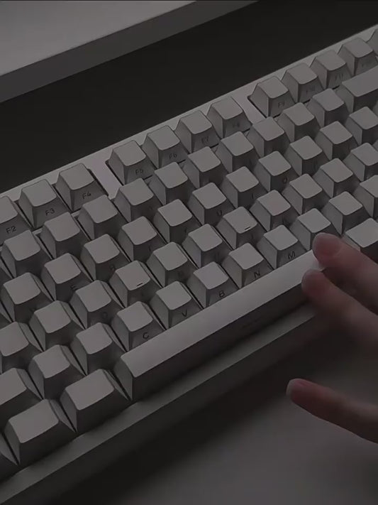 White Outline Side Engraved Shine Through Cherry Profile PBT Keycaps Set