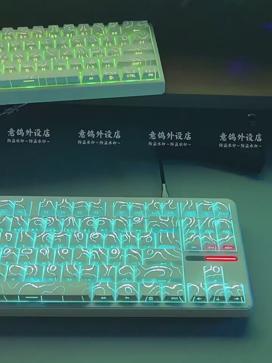 Shine Through Topograpgic Cherry Keycaps V4 - 87/120+ Keys