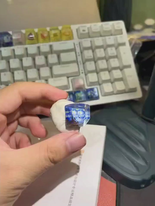 Van Gogh Starry Night Themed R4 Resin Artisan Keycap