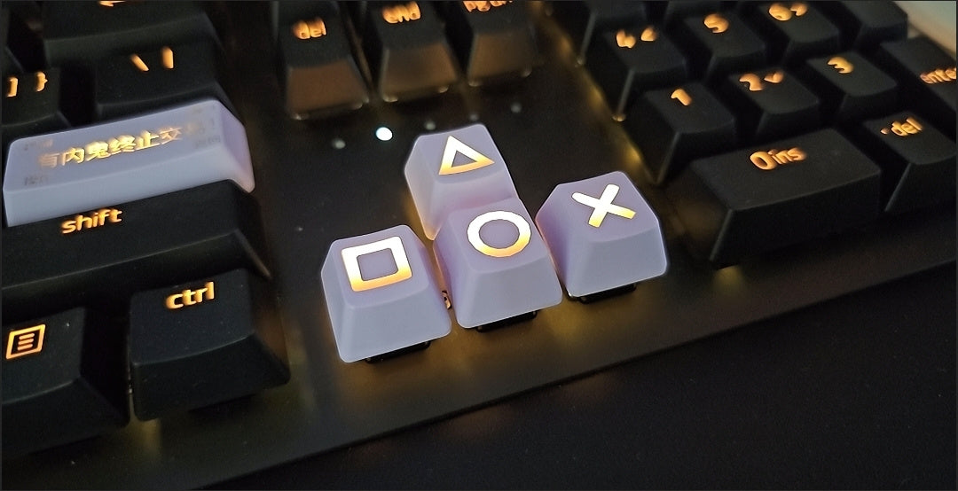 Purple Shinethrough Arrow Keycaps - Set of 4keys
