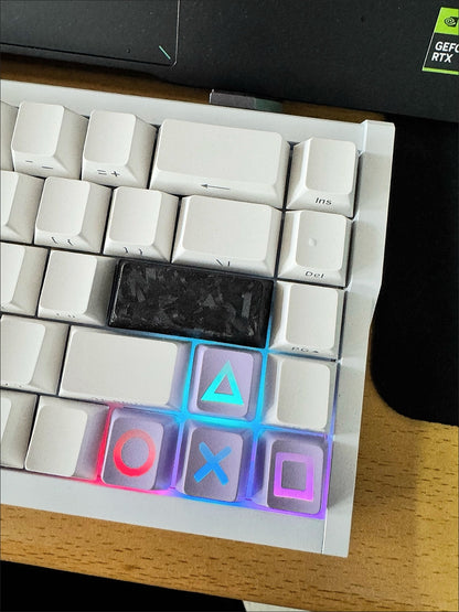 Purple Shinethrough Arrow Keycaps - Set of 4keys