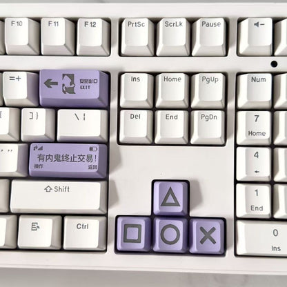 Purple Shinethrough Arrow Keycaps - Set of 4keys