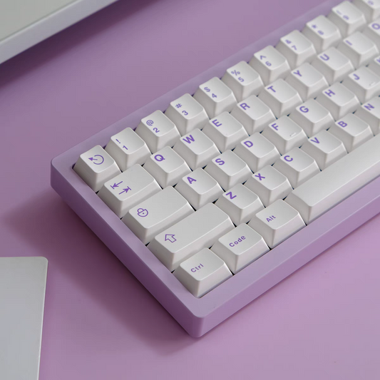 Purple on White ABS Cherry Keycaps - 121 Keys