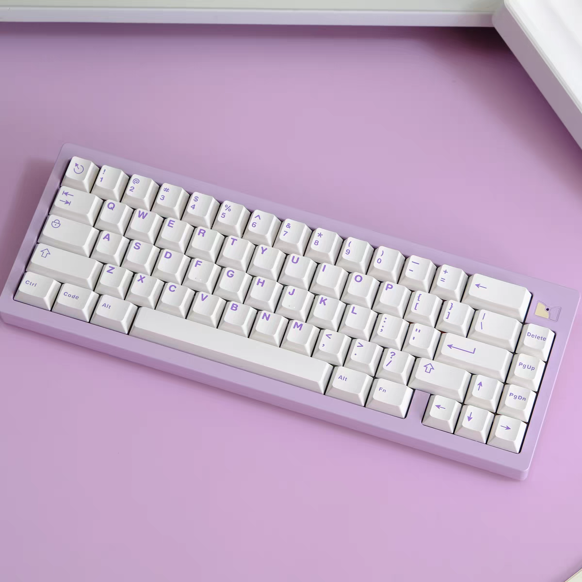 Purple on White ABS Cherry Keycaps - 121 Keys
