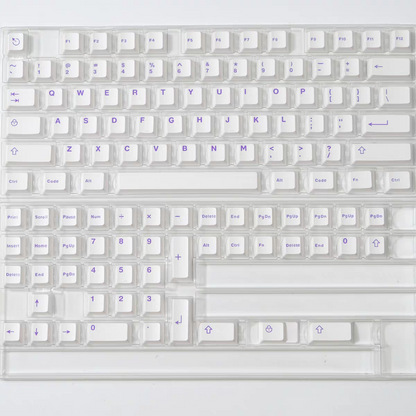 Purple on White ABS Cherry Keycaps - 121 Keys