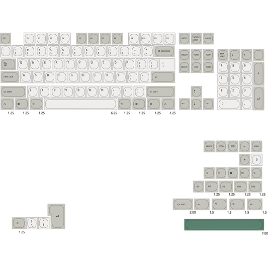 Retro Themed Mac Layout MA Profile PBT Keycaps Set
