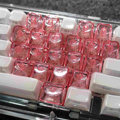 Transparent Heart Shaped Keycaps - Set of 20 Keys