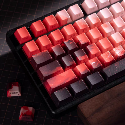 XVX Red Samurai Knight Premium Side Engraved Cherry Doubleshot Keycaps