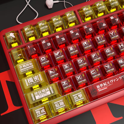 Eva-02 Transparent PC UV Cherry Profile Keycaps Set