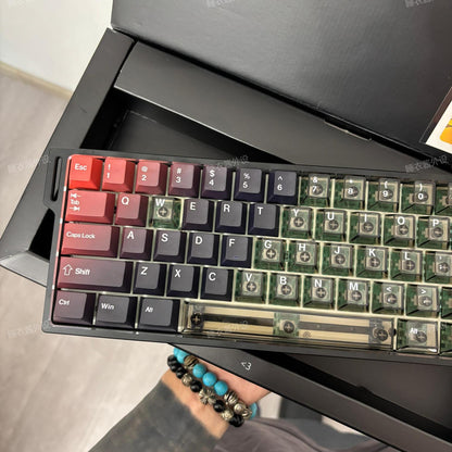 Gradient Volcanic PBT+PC Transparent Cherry Keycaps Set