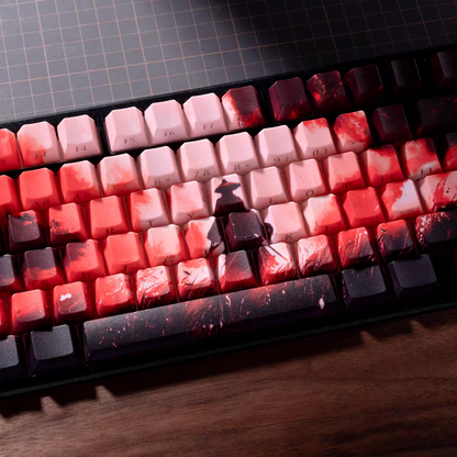 XVX Red Samurai Knight Premium Side Engraved Cherry Doubleshot Keycaps