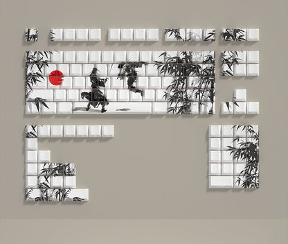 Samurai Eclipse Side Engraved PBT Keycaps 130Keys Cherry