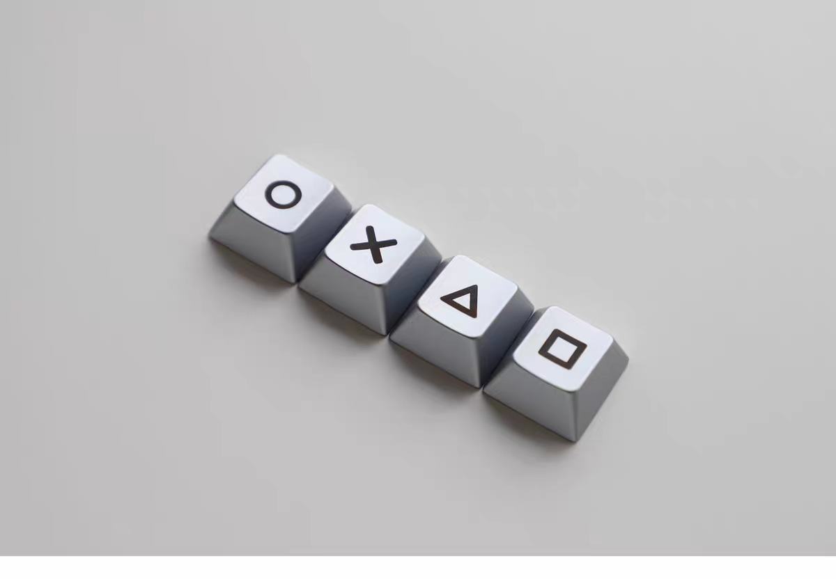 PS Themed Metal Silver Arrow Keycaps - Set of 4 Keys