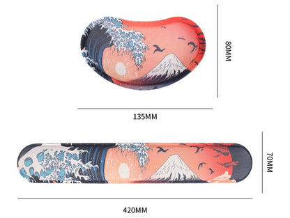 Black Topographic Memory Foam Wrist Rest