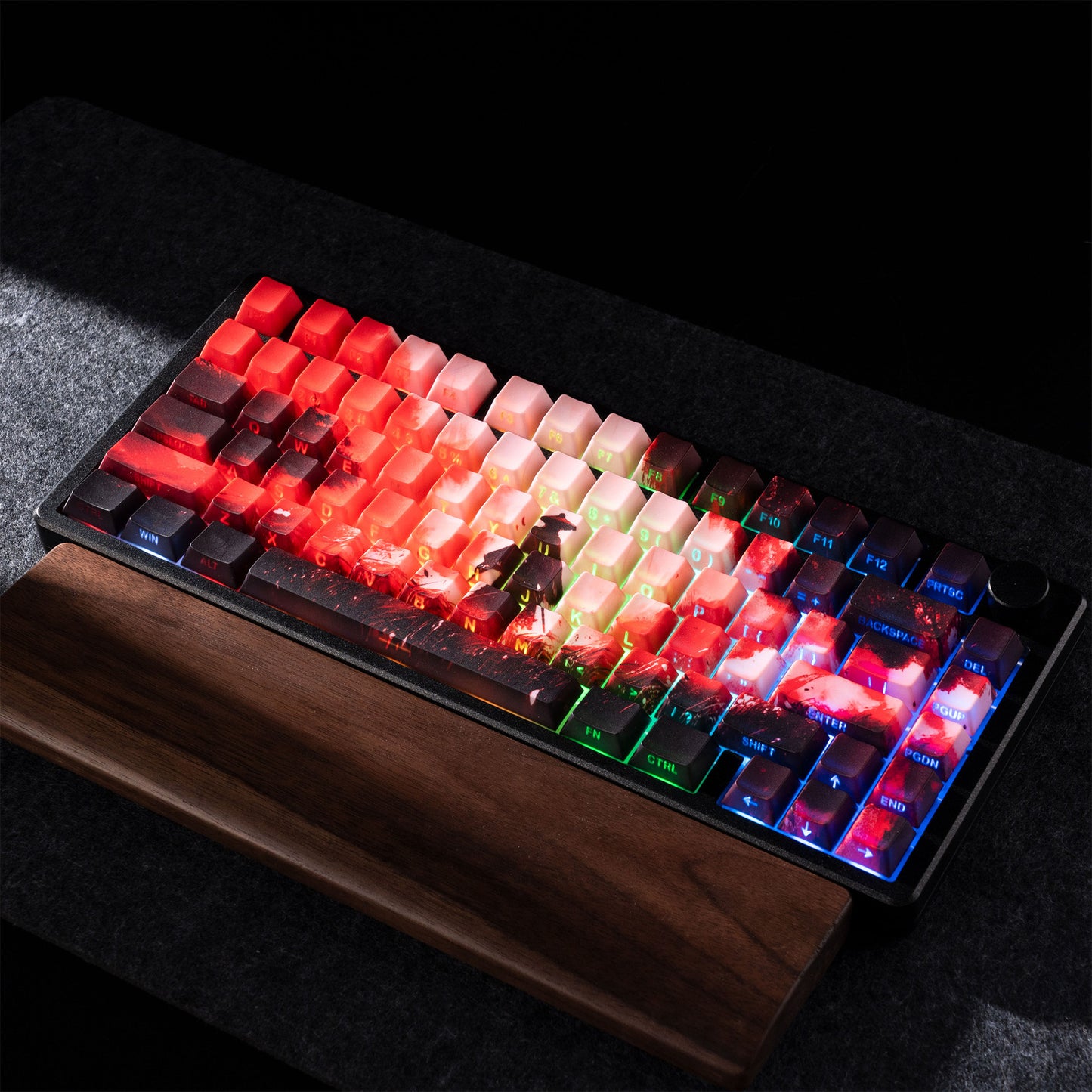 XVX Red Samurai Knight Premium Side Engraved Cherry Doubleshot Keycaps