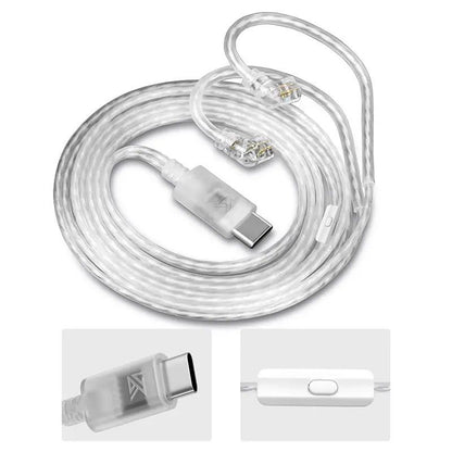 KZ Type C OFC Silver Plated Earphone Cable with Mic