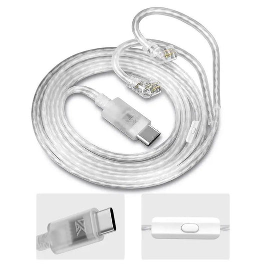 KZ Type C OFC Silver Plated Earphone Cable with Mic