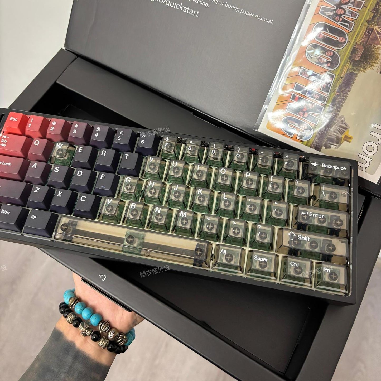 Gradient Volcanic PBT+PC Transparent Cherry Keycaps Set