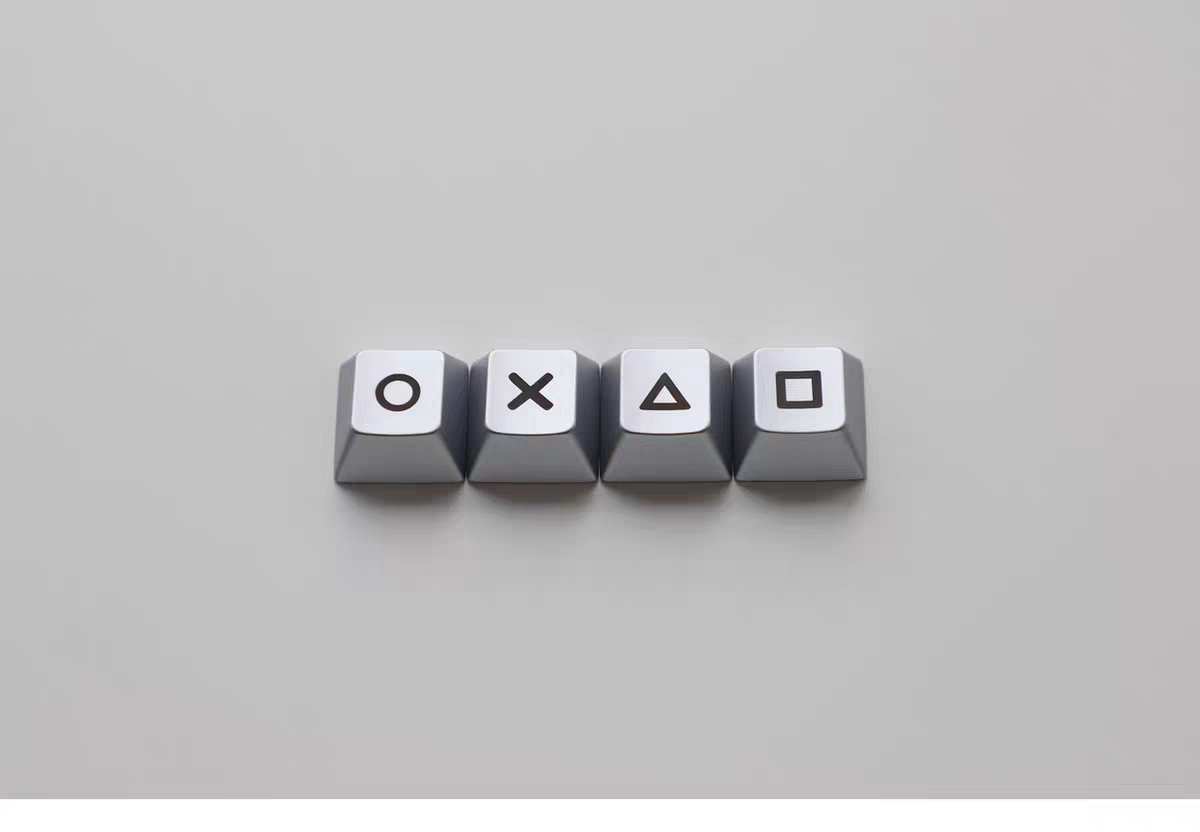 PS Themed Metal Silver Arrow Keycaps - Set of 4 Keys