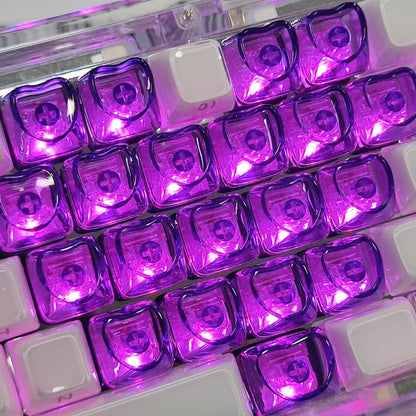 Transparent Heart Shaped Keycaps - Set of 20 Keys