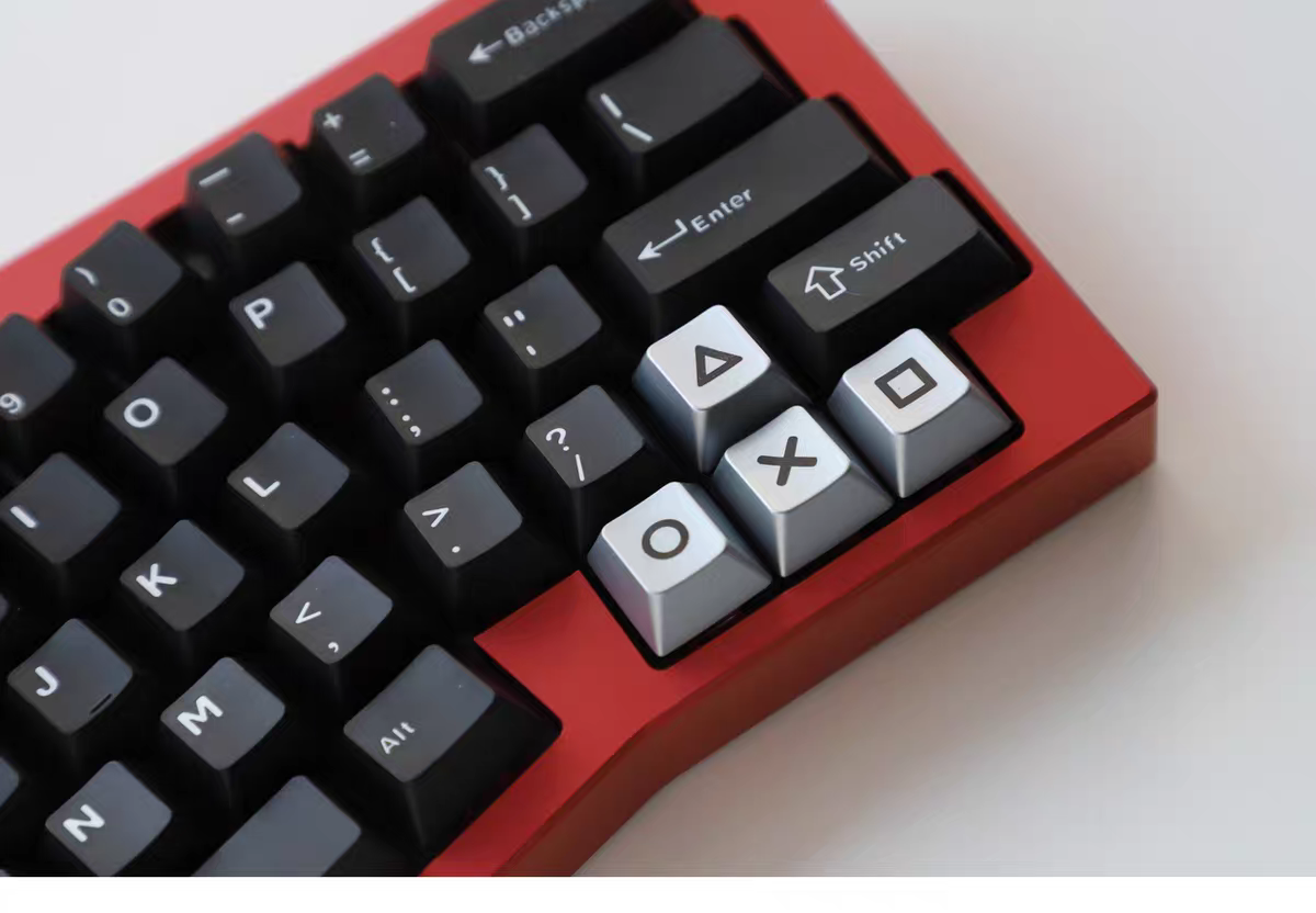 PS Themed Metal Silver Arrow Keycaps - Set of 4 Keys