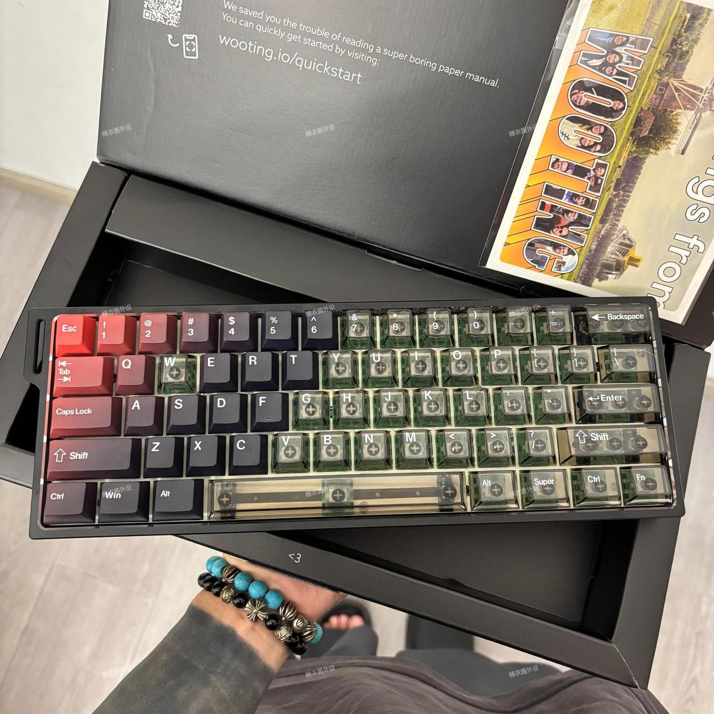 Gradient Volcanic PBT+PC Transparent Cherry Keycaps Set