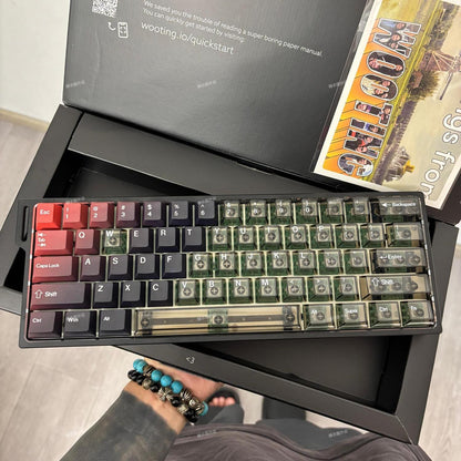 Gradient Volcanic PBT+PC Transparent Cherry Keycaps Set