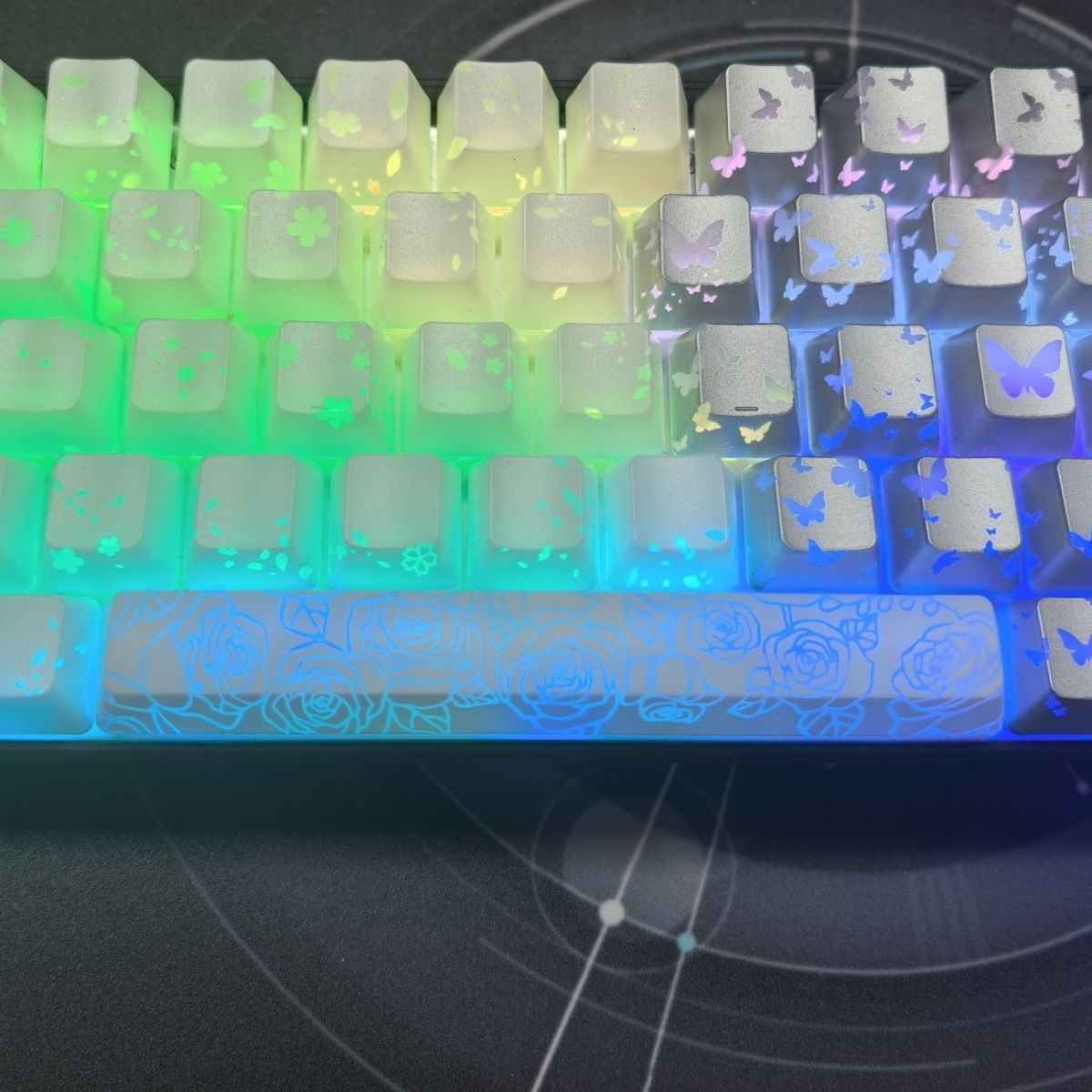 Rose Themed Shine Through Spacebar Keycap -1 Key