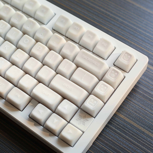 Kbdiy White Marble Semi Transparent SA Profile 120+ Keys PBT Keycaps Set