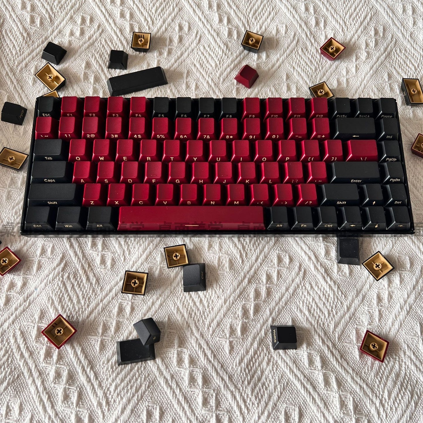 Red Samurai Doubleshot ABS Side Printed Cherry Profile Keycaps Set