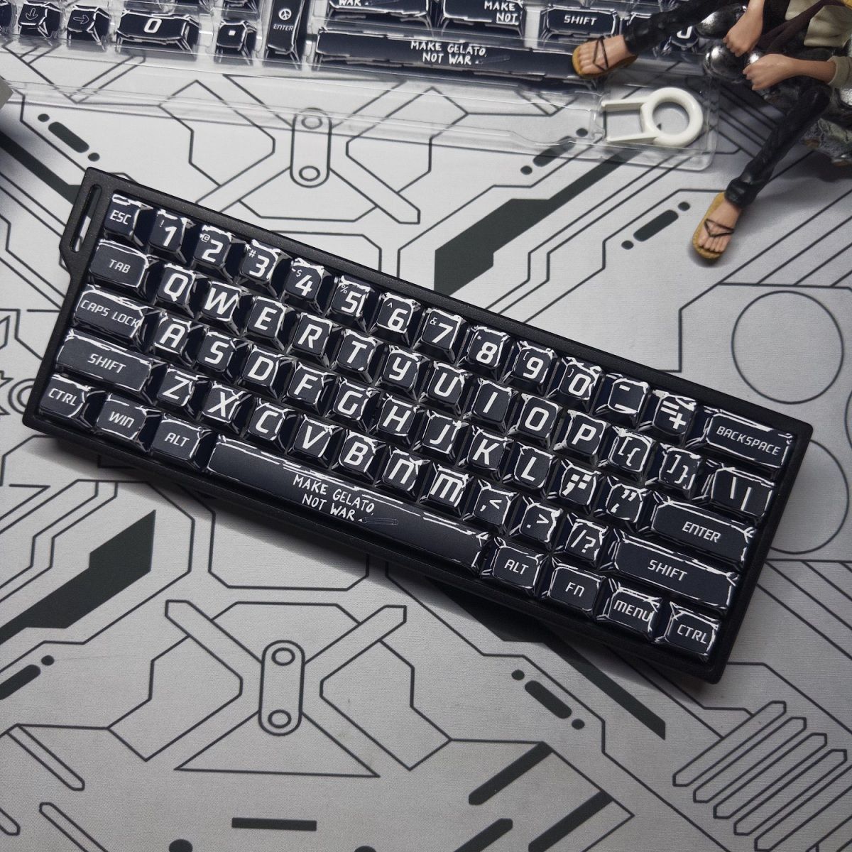 Cyber Graffiti Glowing Edge PBT 120+Keys Keycaps Set