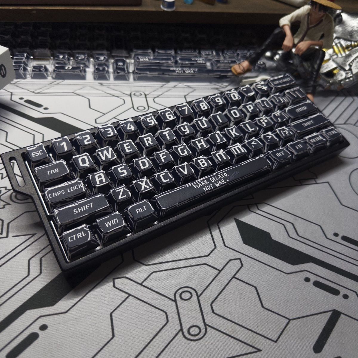 Cyber Graffiti Glowing Edge PBT 120+Keys Keycaps Set