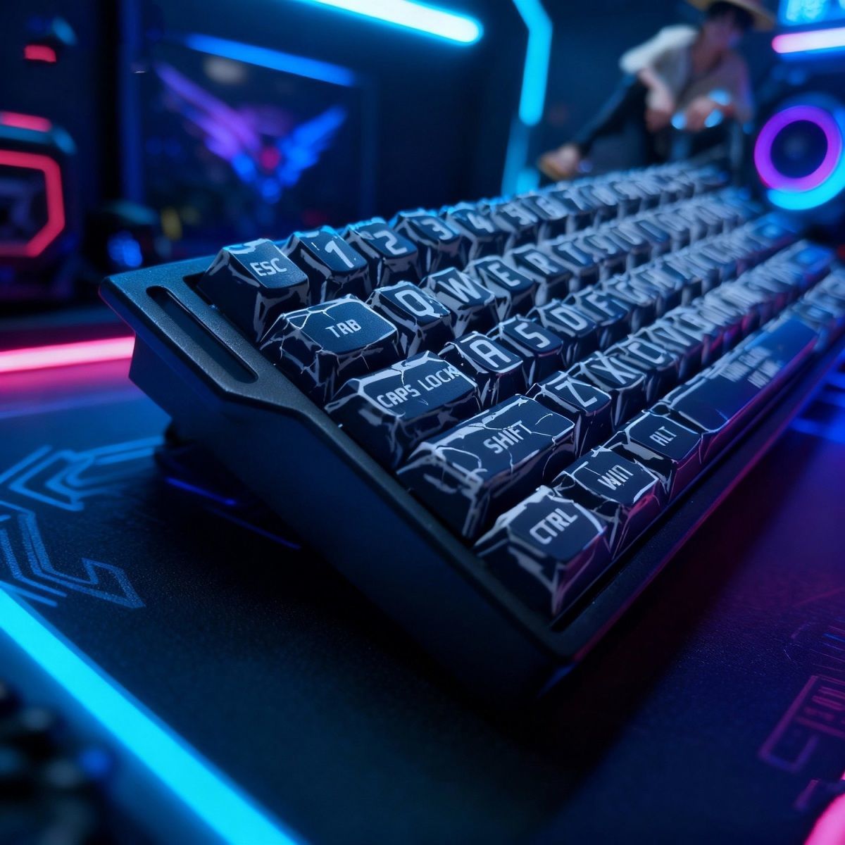 Cyber Graffiti Glowing Edge PBT 120+Keys Keycaps Set