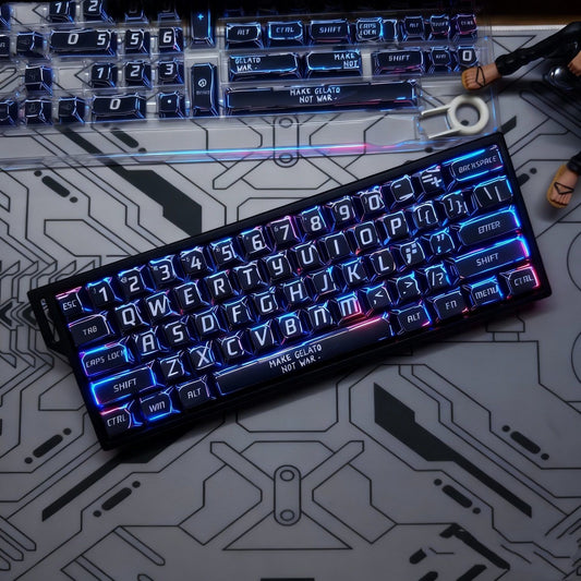 Cyber Graffiti Glowing Edge PBT 120+Keys Keycaps Set