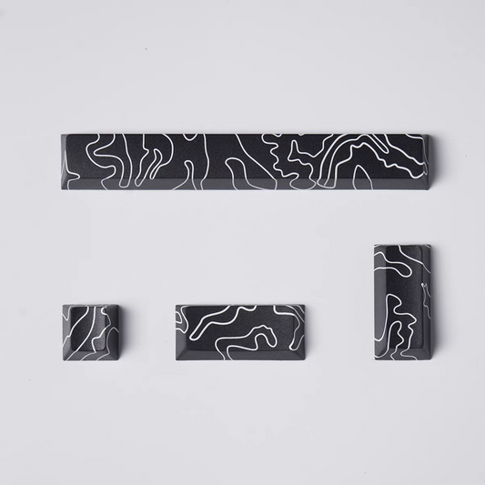 Black Topographic Enter Esc Spacebar Combo - Set of 4 Keys