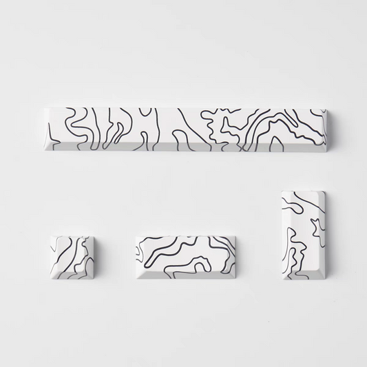 White Topographic Enter Esc Spacebar Combo - Set of 4 Keys