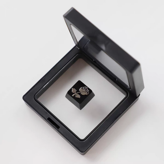 SIlver on Black Rose R4 Metal Artisan Keycap