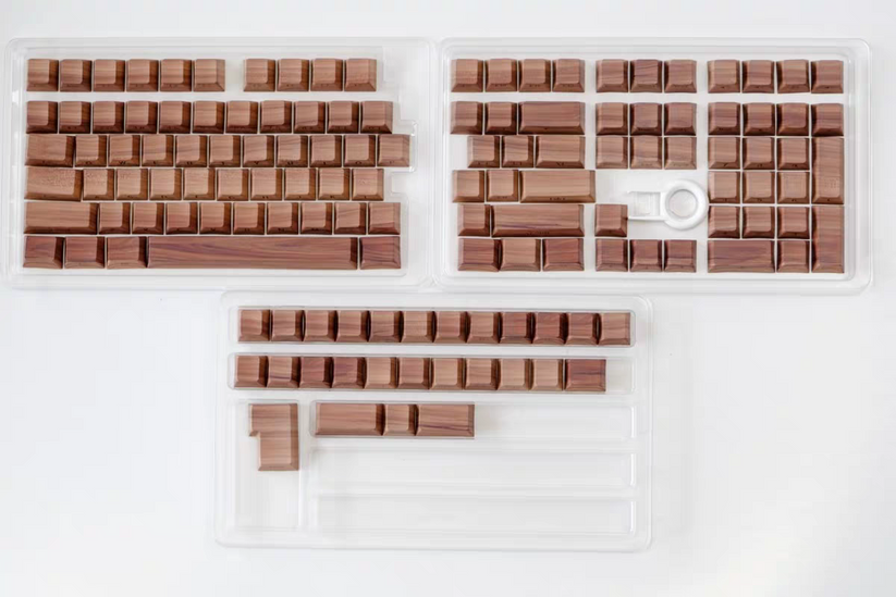 Wooden Themed PBT Side Engraved Cherry Profile Keycaps Set – FancyKeebs