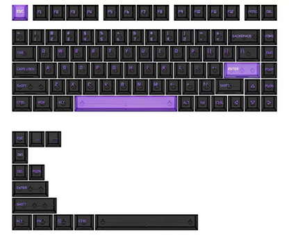 Popkeys Premium Transparent Cherry 97 Keys Keycaps Set - Violet
