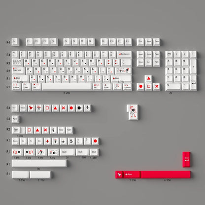 Tic-Tac-Toe PBT 128 Keys 1.7mm Keycaps Set OEM