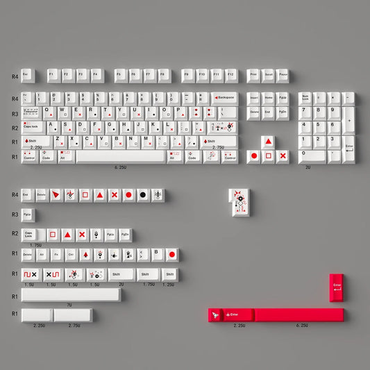 Tic-Tac-Toe PBT 128 Keys 1.7mm Keycaps Set OEM