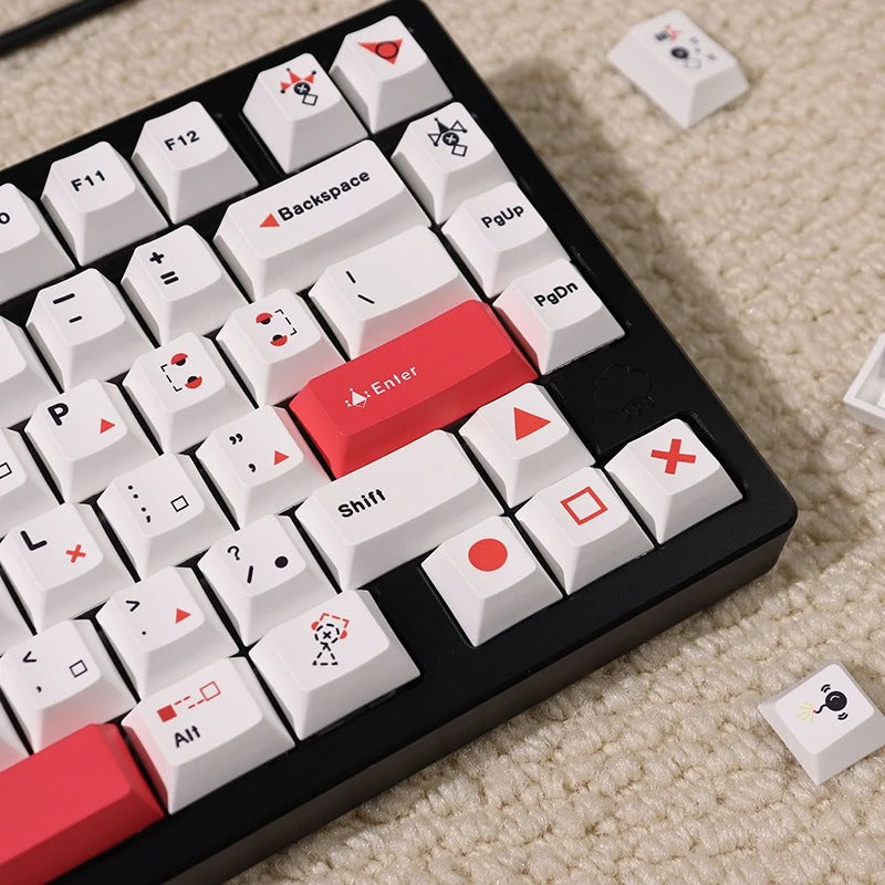 Tic-Tac-Toe PBT 128 Keys 1.7mm Keycaps Set OEM