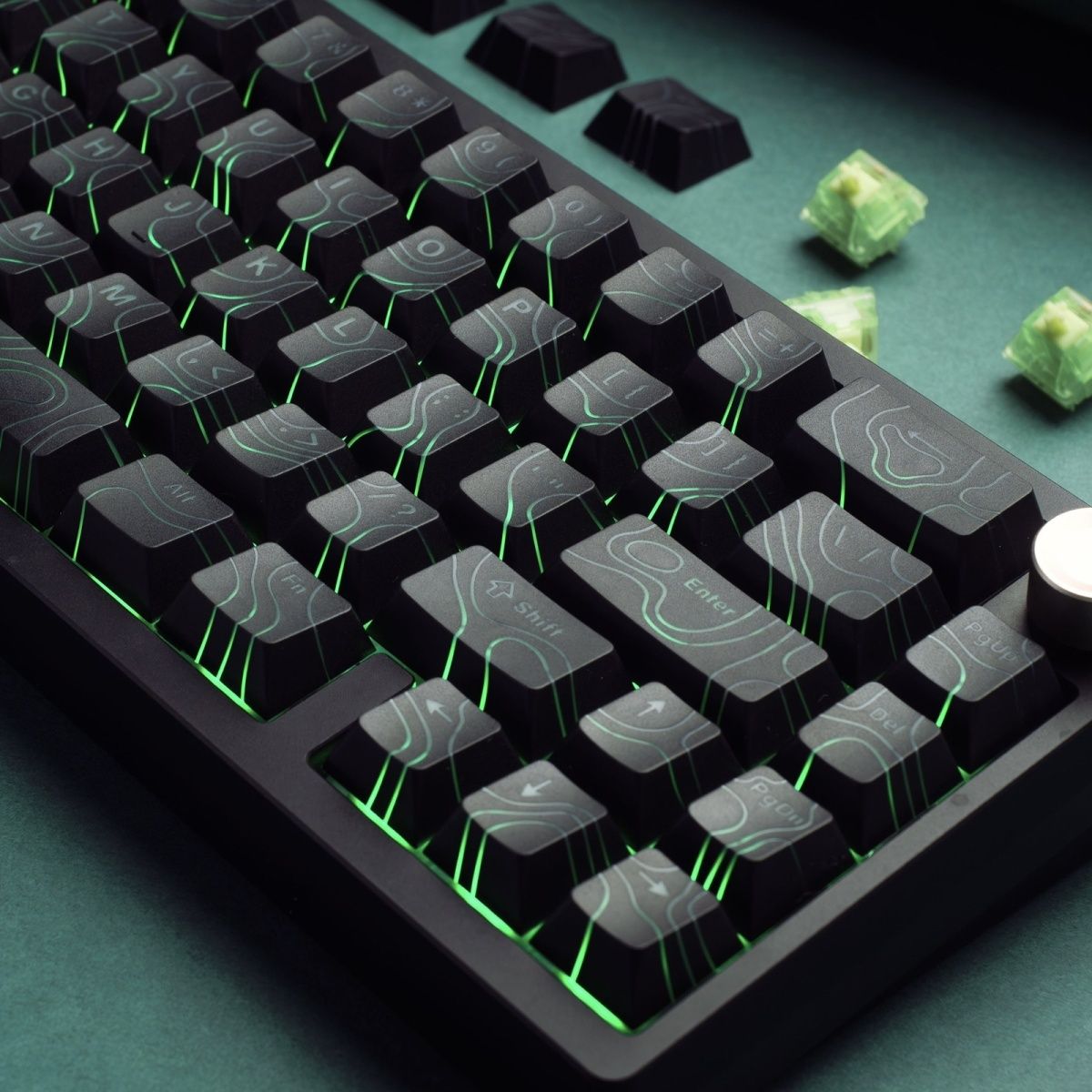 Shinethrough Topographic Top Legends PBT Keycaps Set