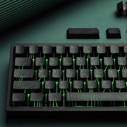 Shinethrough Topographic Top Legends PBT Keycaps Set