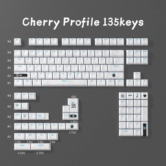 Topographic Top Shine-Through Cherry - White