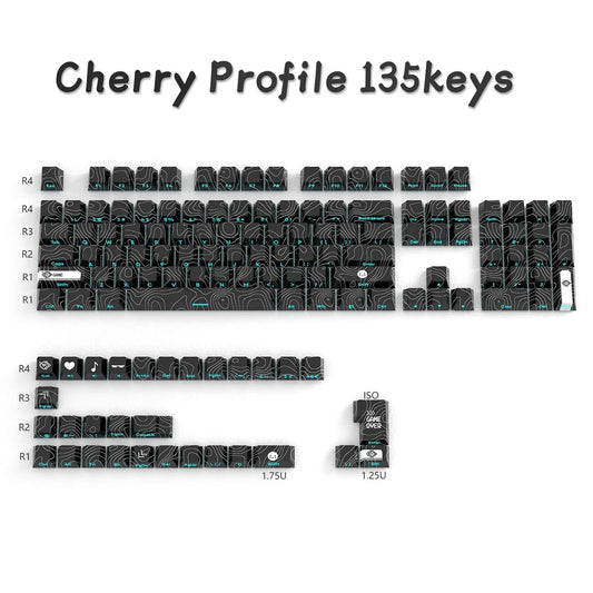 Topographic V2 Black - Cherry