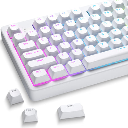 XVX Shinethrough Semi Pudding Double Shot Keycaps - 118 Key - White