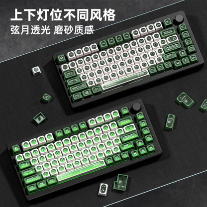 XVX Cats Eye MAX Profile PBT Shine-through Keycaps - Green