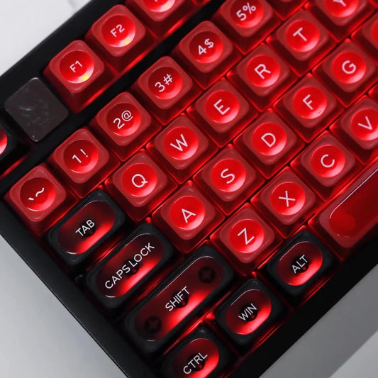 XVX Cats Eye MAX Profile PBT Shine-through Keycaps - Red